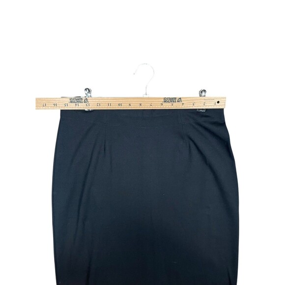 Eileen Fisher Pencil Skirt Black Size Small Viscose/Nylon Long Back Slit Capsule - Picture 6 of 9